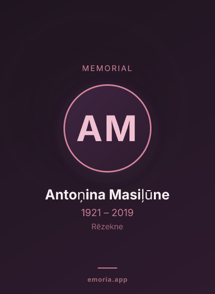Memorial portrait of Antoņina Masiļūne