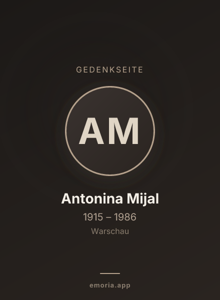 Gedenkportrait von Antonina Mijal
