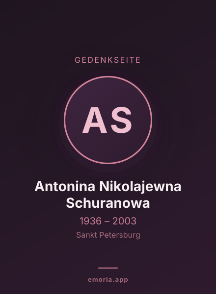 Gedenkportrait von Antonina Nikolajewna Schuranowa