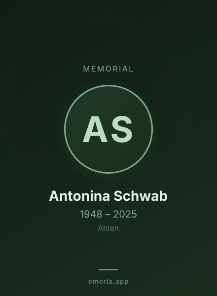Memorial portrait of Antonina Schwab