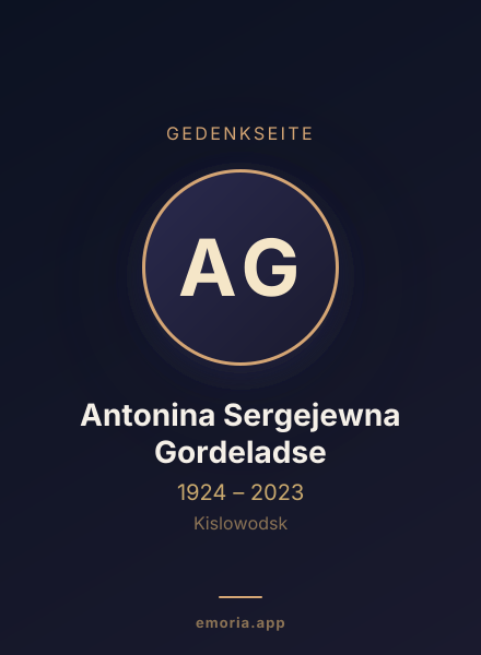 Gedenkportrait von Antonina Sergejewna Gordeladse