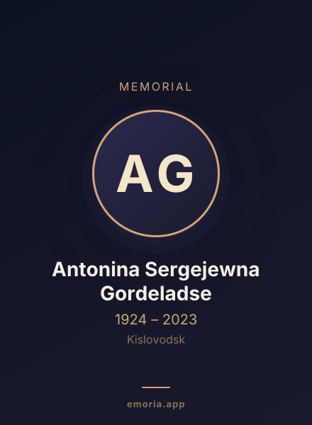 Memorial portrait of Antonina Sergejewna Gordeladse