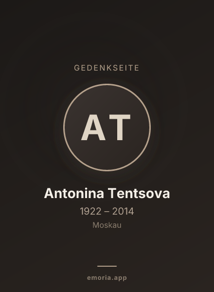 Gedenkportrait von Antonina Tentsova