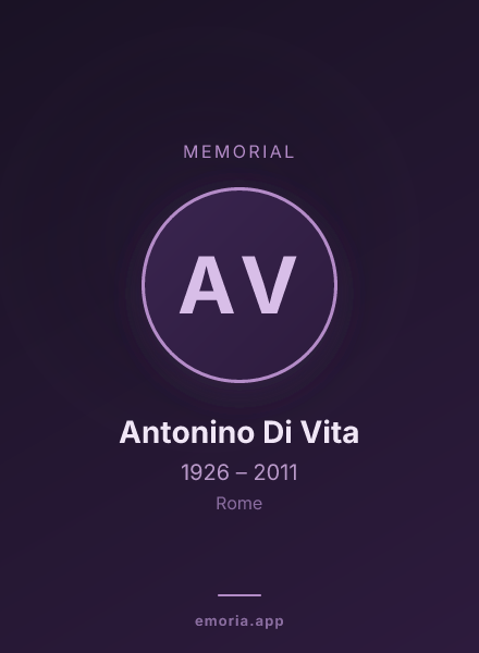 Memorial portrait of Antonino Di Vita