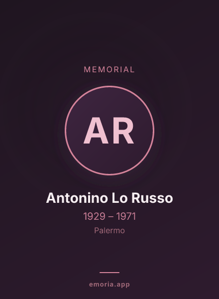 Memorial portrait of Antonino Lo Russo