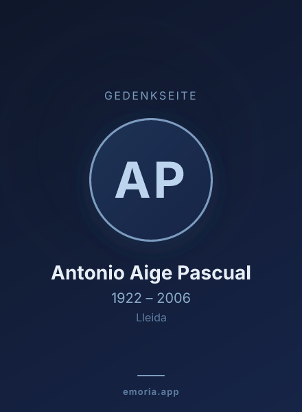 Gedenkportrait von Antonio Aige Pascual