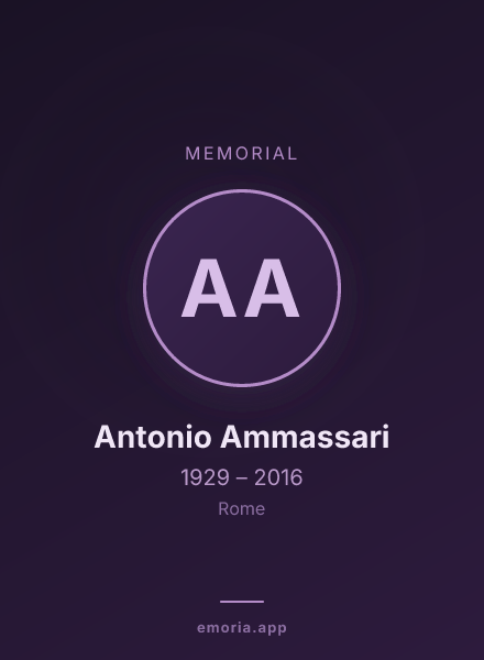 Memorial portrait of Antonio Ammassari