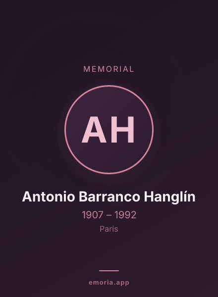 Memorial portrait of Antonio Barranco Hanglín