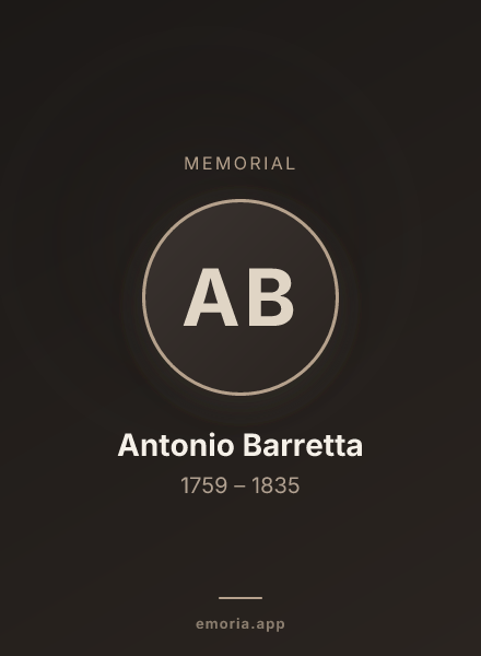 Memorial portrait of Antonio Barretta