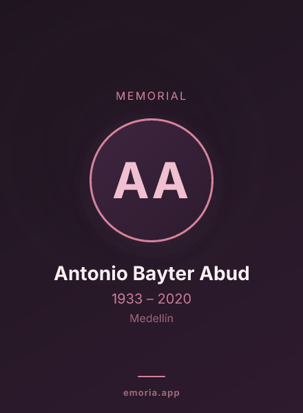 Memorial portrait of Antonio Bayter Abud
