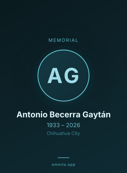 Memorial portrait of Antonio Becerra Gaytán