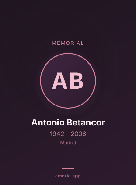 Memorial portrait of Antonio Betancor