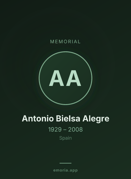 Memorial portrait of Antonio Bielsa Alegre