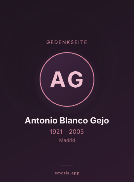 Gedenkportrait von Antonio Blanco Gejo