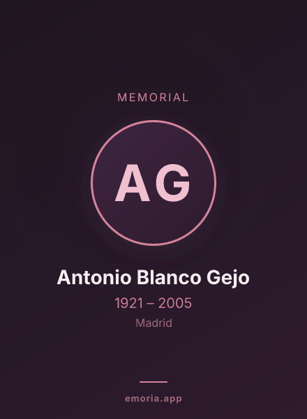 Memorial portrait of Antonio Blanco Gejo