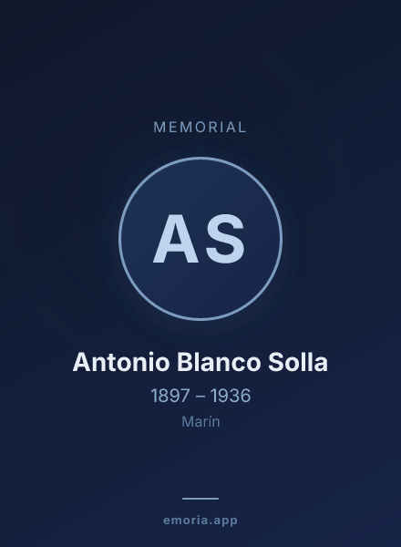 Memorial portrait of Antonio Blanco Solla