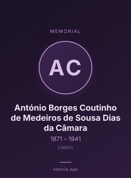 Memorial portrait of António Borges Coutinho de Medeiros de Sousa Dias da Câmara