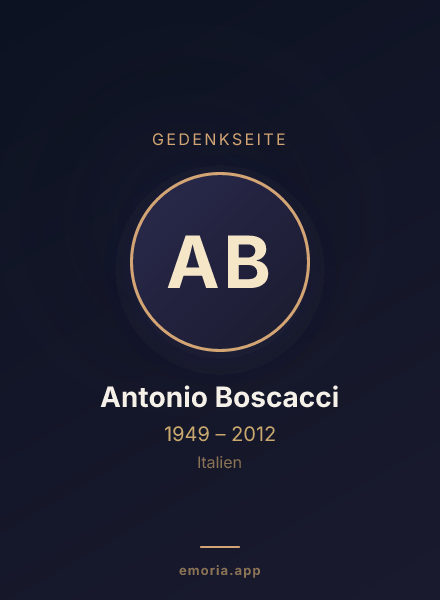 Gedenkportrait von Antonio Boscacci