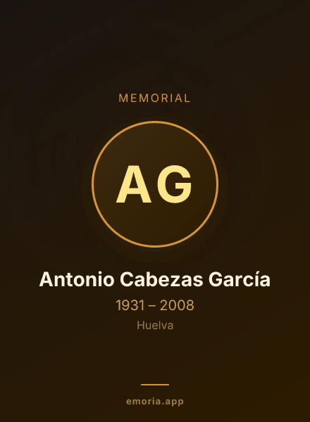 Memorial portrait of Antonio Cabezas García