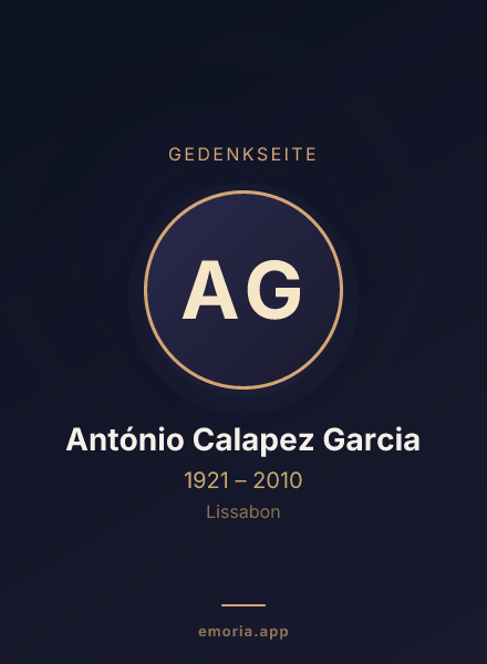 Gedenkportrait von António Calapez Garcia