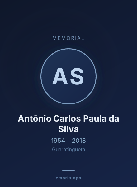 Memorial portrait of Antônio Carlos Paula da Silva
