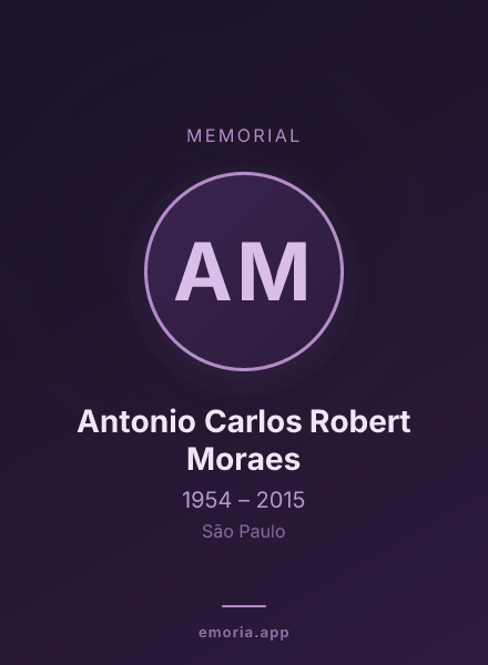 Memorial portrait of Antonio Carlos Robert Moraes