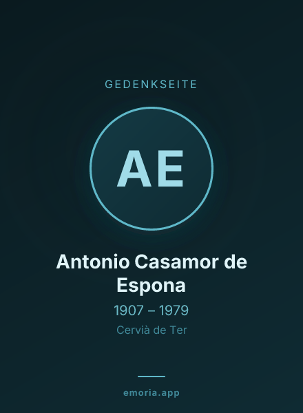 Gedenkportrait von Antonio Casamor de Espona