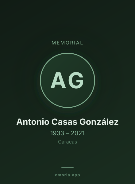Memorial portrait of Antonio Casas González