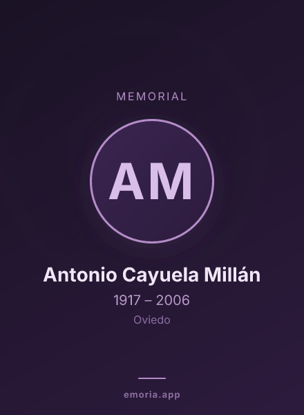 Memorial portrait of Antonio Cayuela Millán