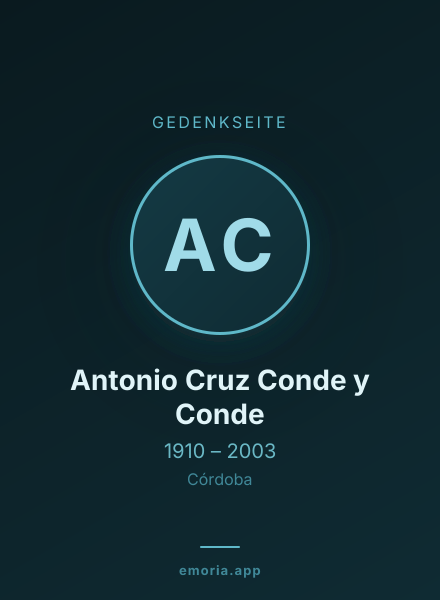 Gedenkportrait von Antonio Cruz Conde y Conde