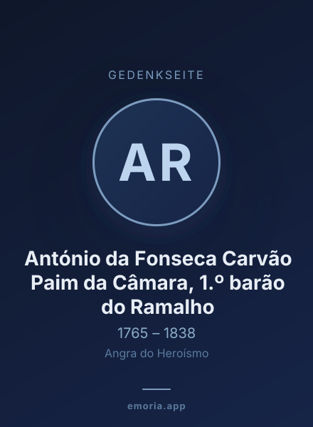 Gedenkportrait von António da Fonseca Carvão Paim da Câmara, 1.º barão do Ramalho