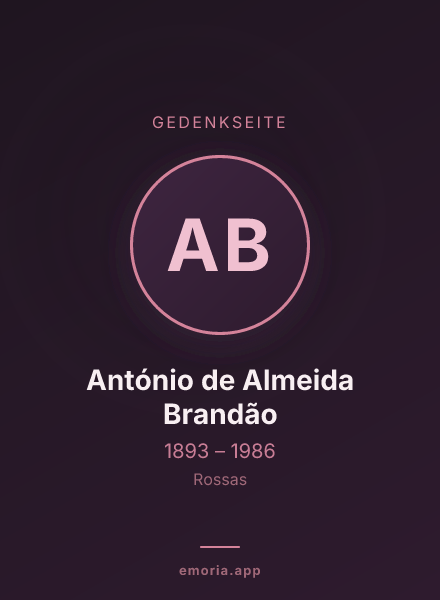 Gedenkportrait von António de Almeida Brandão