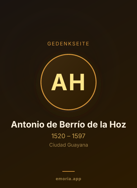 Gedenkportrait von Antonio de Berrío de la Hoz