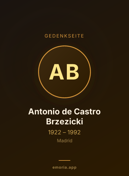 Gedenkportrait von Antonio de Castro Brzezicki