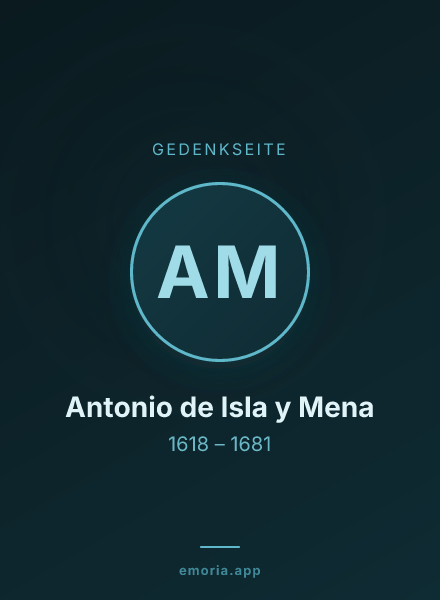 Gedenkportrait von Antonio de Isla y Mena