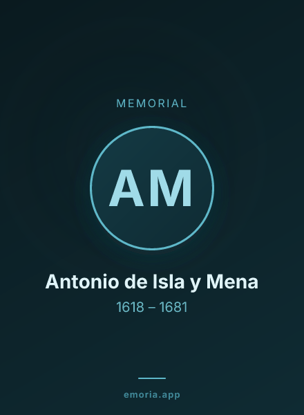 Memorial portrait of Antonio de Isla y Mena