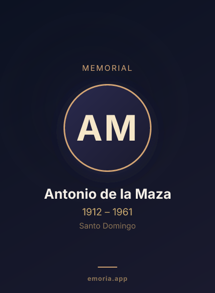 Memorial portrait of Antonio de la Maza