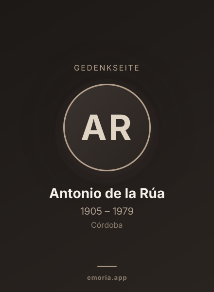 Gedenkportrait von Antonio de la Rúa