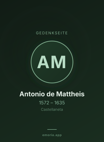 Gedenkportrait von Antonio de Mattheis
