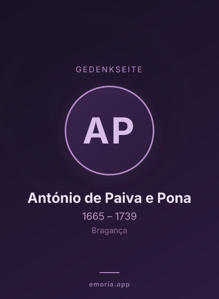 Gedenkportrait von António de Paiva e Pona
