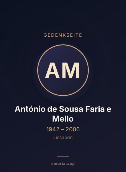 Gedenkportrait von António de Sousa Faria e Mello