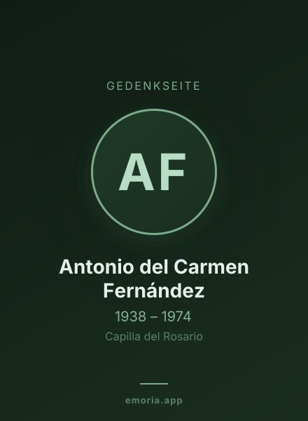 Gedenkportrait von Antonio del Carmen Fernández