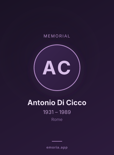 Memorial portrait of Antonio Di Cicco