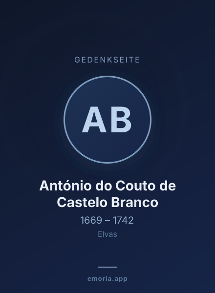 Gedenkportrait von António do Couto de Castelo Branco