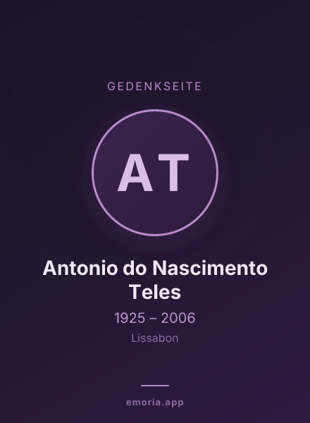 Gedenkportrait von Antonio do Nascimento Teles