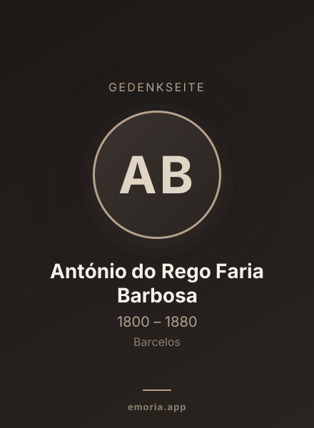 Gedenkportrait von António do Rego Faria Barbosa