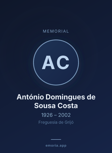 Memorial portrait of António Domingues de Sousa Costa