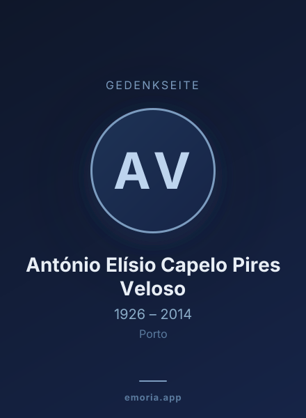 Gedenkportrait von António Elísio Capelo Pires Veloso
