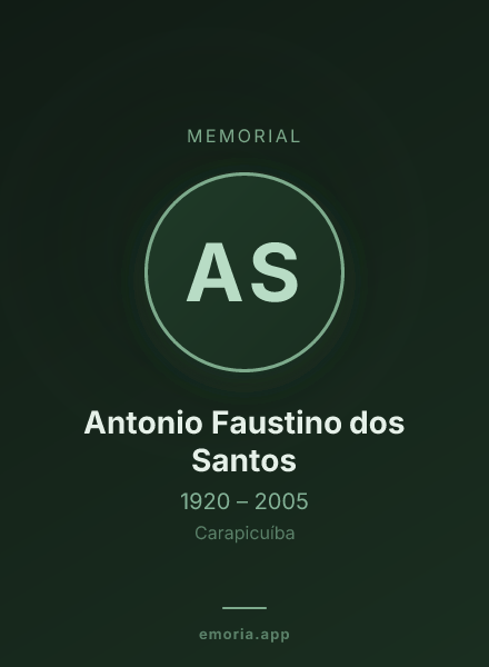 Memorial portrait of Antonio Faustino dos Santos