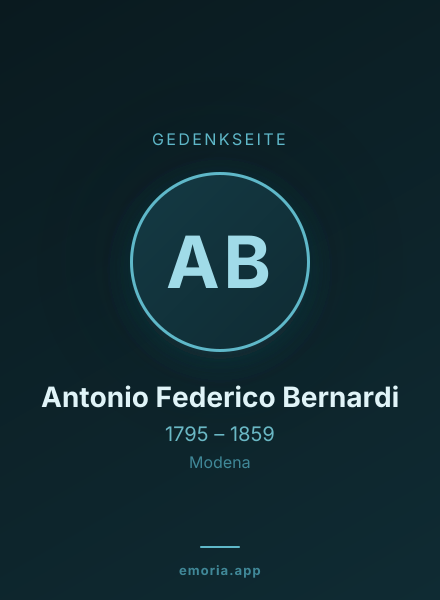 Gedenkportrait von Antonio Federico Bernardi